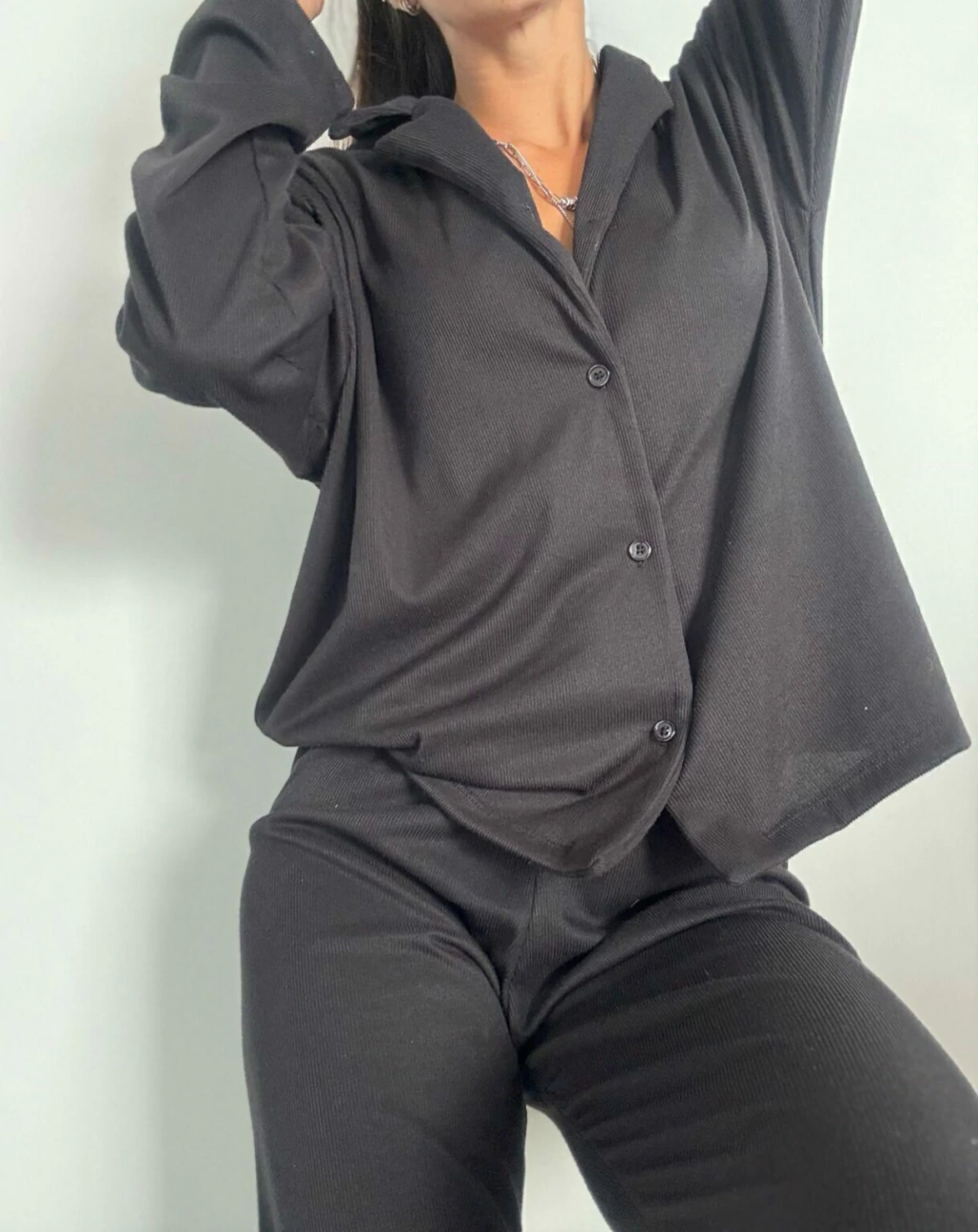 Pijama Camisero Sunday Negro