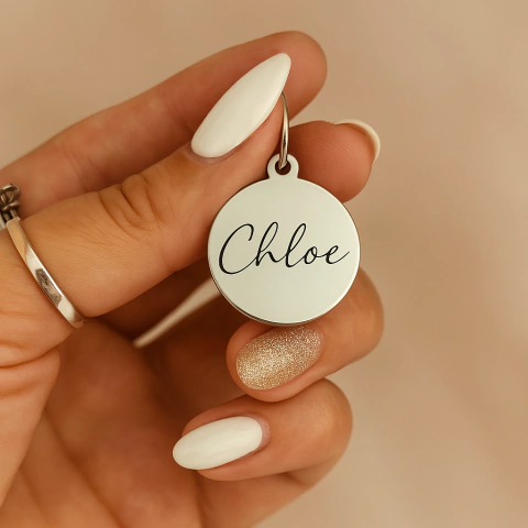 Chapitas Identificatorias de Acero Quirúrgico para Mascotas - Modelo circular - comprar online