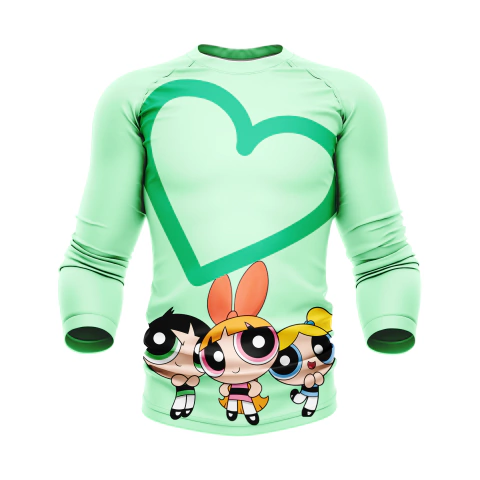 Rashguard Meninas Super Poderosas - Verde