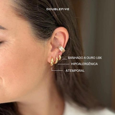 Trio de Brincos Argola Lisa Banhados a Ouro 18k ou Ródio - Estilo Moderno e Versátil - comprar online