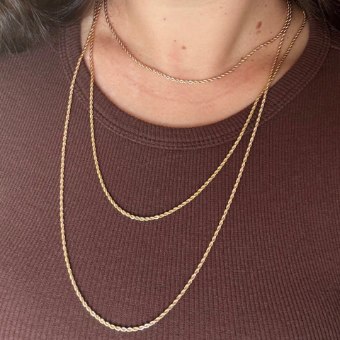 Colar Feminino Cordão Baiano Banhado a Ouro 18k - Clássico e Elegante - comprar online