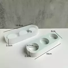 Molde de silicona – Porta velas circular triple