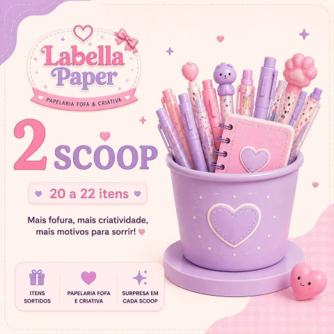 2 Scoops Surpresa de Papelaria Fofa