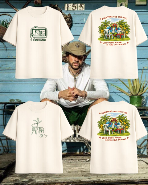 Remera x BAD BUNNY MIENTRAS UNO ESTE VIVO CONCHO