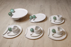 Conjunto Casulo de Cerâmica Completo - Branco / Verde - comprar online
