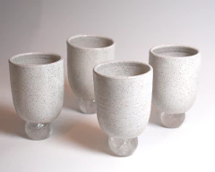 Copo de cerâmica - conjunto 4 copo Casulo Branco/Cristal - comprar online