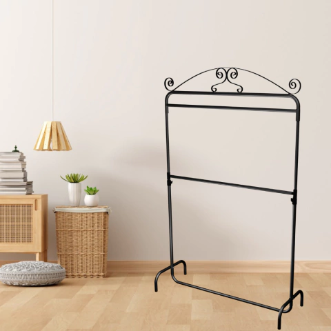 Arara Desfile Vintage c/ Dois Cabideiros 1,00m - Preto