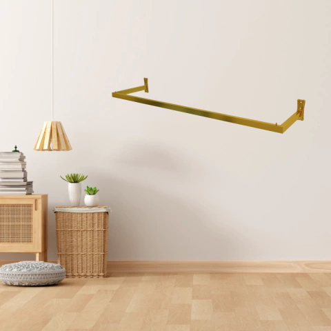 Arara Fixa de Parede Industrial 1,00m Dourada