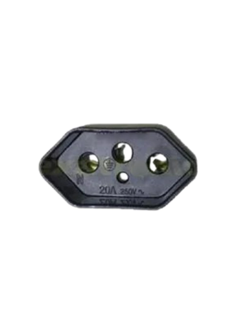 Tomada Preta para Transformador - Exatronic 20A 250V