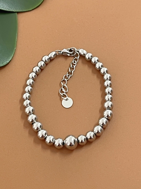 PULSEIRA BOLAS EM AÇO INOX