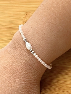 PULSEIRA CRISTAL COM PÉROLA DE ÁGUA DOCE EM AÇO INOX - Excentric Acessórios