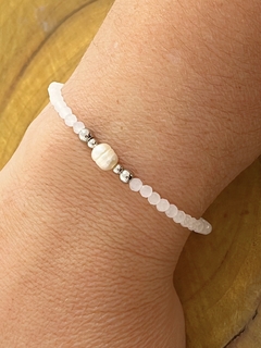 PULSEIRA CRISTAL COM PÉROLA DE ÁGUA DOCE EM AÇO INOX na internet