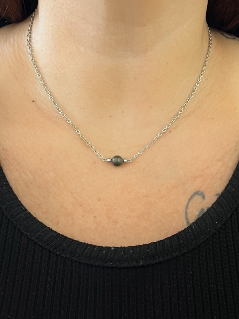 CHOKER BOLINHA PIRITA EM AÇO INOX
