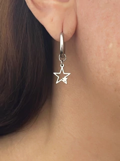 ARGOLA LUA E ESTRELA EM AÇO INOX - comprar online