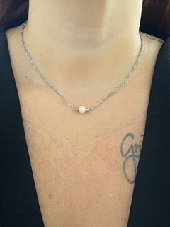 CHOKER BOLINHA CITRINO EM AÇO INOX - comprar online