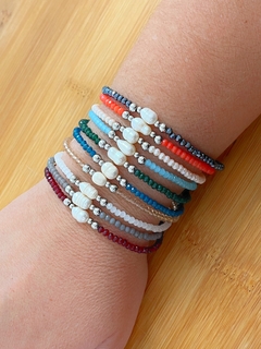 PULSEIRA CRISTAL COM PÉROLA DE ÁGUA DOCE EM AÇO INOX