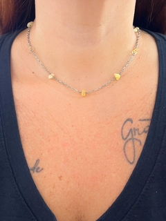 CHOKER CASCALHOS CITRINO EM AÇO INOX - comprar online