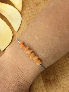 PULSEIRA CASCALHOS ÁGATA EM AÇO INOX