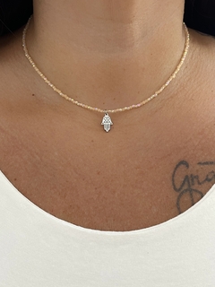 CHOKER CRISTAIS NUDE HAMSÁ EM AÇO INOX - comprar online