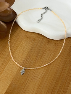CHOKER CRISTAIS NUDE HAMSÁ EM AÇO INOX