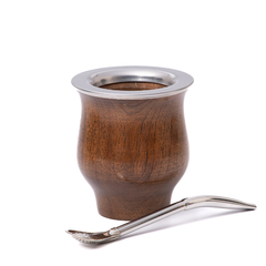 Mate Camionero Algarrobo Premium + Bombilla + Limpiador