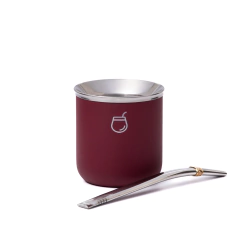 Maghi Mate Acero - Bordó + Bombilla + Limpiador