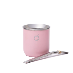 Maghi Mate Acero - Rosa + Bombilla + Limpiador