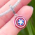 Berloque Escudo do Capitão América - Marvel - Prata925 com Banho de Ródio - Importada