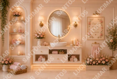 FUNDO FOTOGRÁFICO EM MALHA BANHEIRO REF. 17448 - comprar online