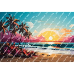 FUNDO FOTOGRÁFICO EM MALHA PRAIA REF. 10129 - comprar online