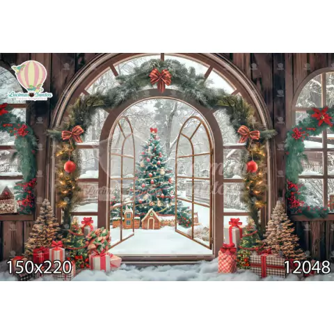 FUNDO FOTOGRÁFICO EM MALHA NATAL REF. 12048