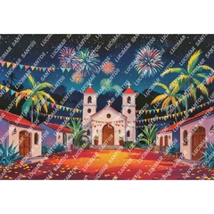 FUNDO FOTOGRÁFICO EM MALHA JUNINO REF. 13517 - comprar online