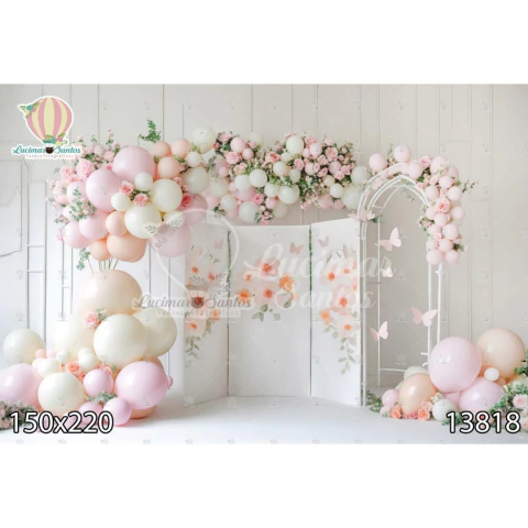 FUNDO FOTOGRÁFICO EM MALHA JARDIM BORBOLETA MENINA REF. 13818 - comprar online