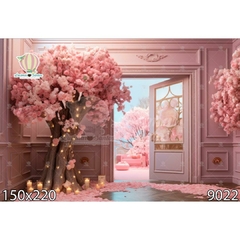 FUNDO FOTOGRÁFICO EM MALHA FLORAL REF. 9022