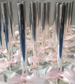 Vaso solitario tubo de Prata (3 TAMANHOS)