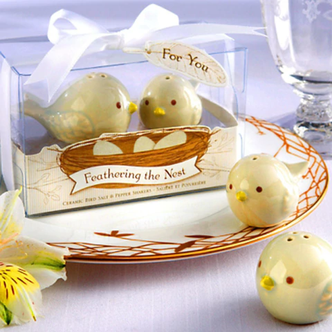 Saleiro e Pimenteiro Pássaro Mae e Bebe