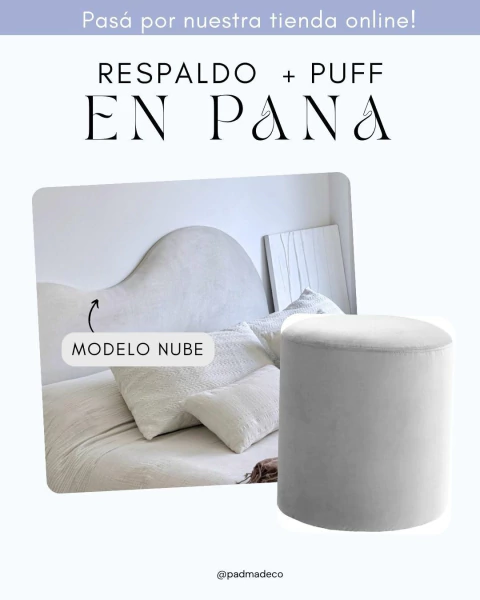 Respaldo CURVO NUBE + PUFF - comprar online