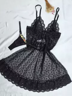 CAMISOLA TULE V + CALCINHA PERSONALIZADA