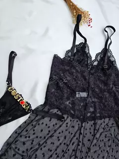 Imagem do CAMISOLA TULE V + CALCINHA PERSONALIZADA
