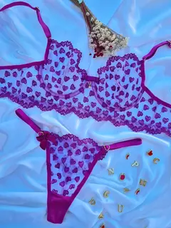 CONJUNTO PERSONALIZÁVEL LULU TULE CORAÇÃO SEM BOJO PINK (GG) - comprar online