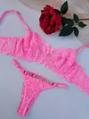 CONJUNTO PERSONALIZÁVEL BASIC RENDA SEM BOJO ROSA NEON (P) - comprar online