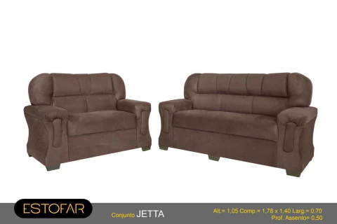 SOFA ESTOFAR JETA 3X2LUG COR-INCA VINHO