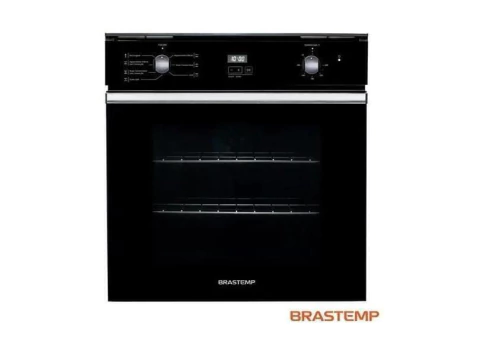 Forno de embutir elétrico Brastemp 84 litros Preto com convecção e timer touch - BOC84AEBNA