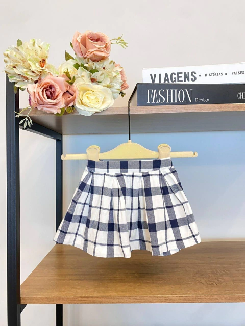 Saia Infantil Xadrez Azul Marinho – Roana - comprar online