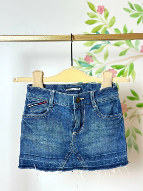 Saia Jeans Infantil Tommy Hilfiger com Barra Desfiada