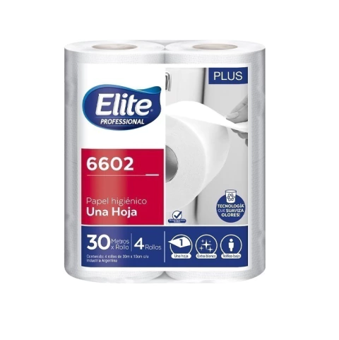 PAPEL HIGIÉNICO HOJA SIMPLE 30 METROS X4 UN / 6602