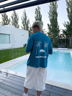 Remera Boxy Sunset Cyan - tienda online