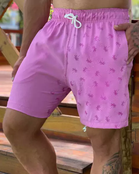 Shorts Summer Lilás Estampado Quando Molha – Beach Store