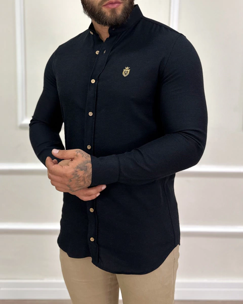 Camisa Social Gola Padre Preta – R. Maccari