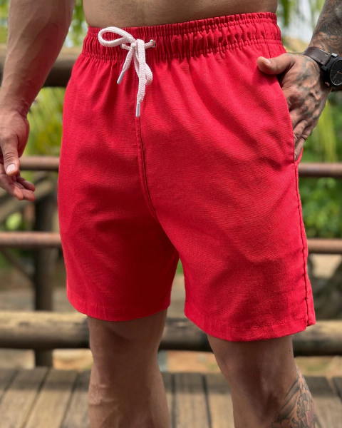 Shorts Linho Vermelho – Beach Store - comprar online